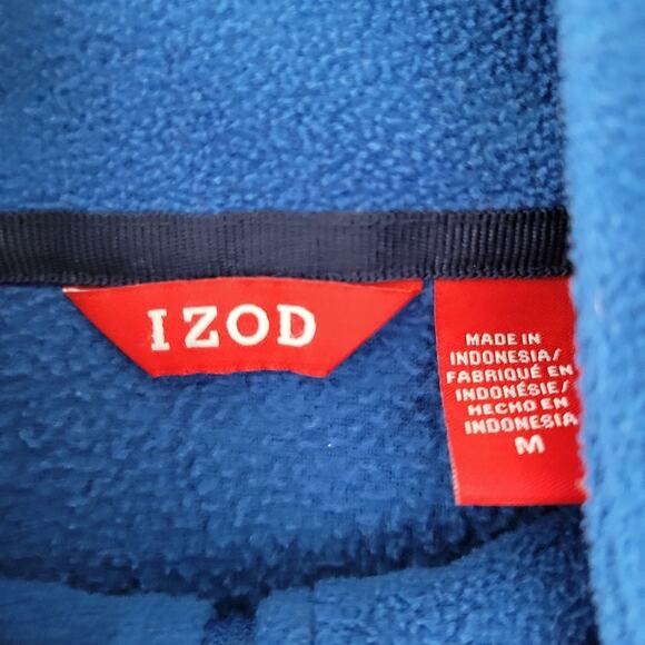 Izod Fleece Pullover Quarter Zip Jacket Medium Izod Gray Women Men Long Sleeve - Picture 4 of 4
